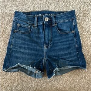 American Eagle Outfitters Blue Jean Shorts High-Waisted Stretch